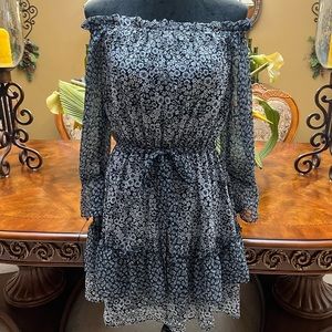 LOFT Size small navy print new with tags attached of $89.50 dress